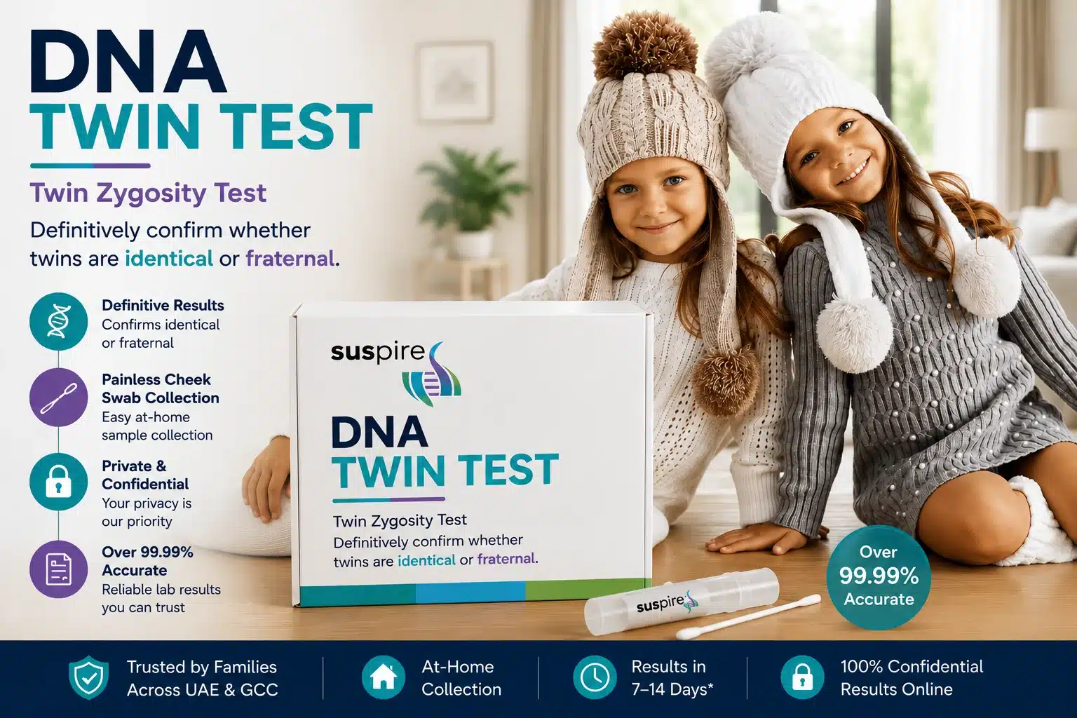 Twin Zygosity Test UAE, identical or fraternal twin DNA test
