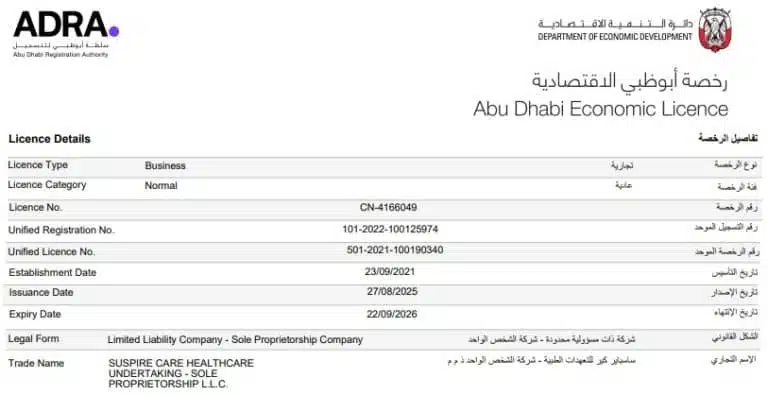 Suspire Care Licnes 2025-2026 Snapshot