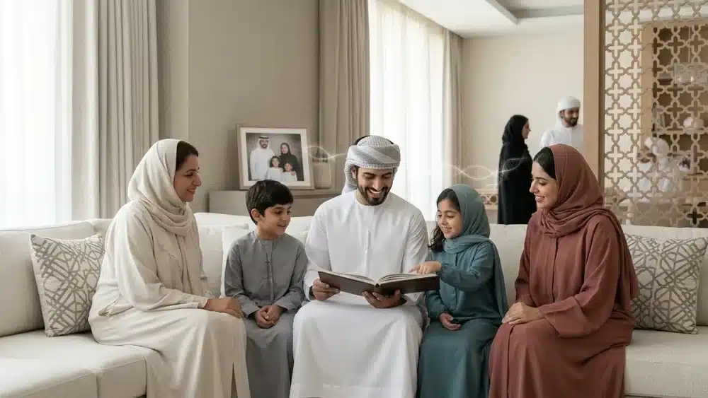 Arab family illustrating avuncular DNA testing between an aunt or uncle and a child