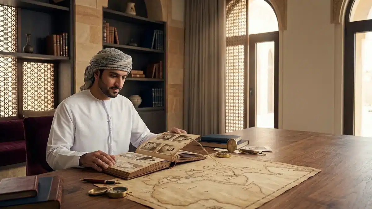 Arab man exploring family history and genetic ancestry for DNA testing for ethnic background