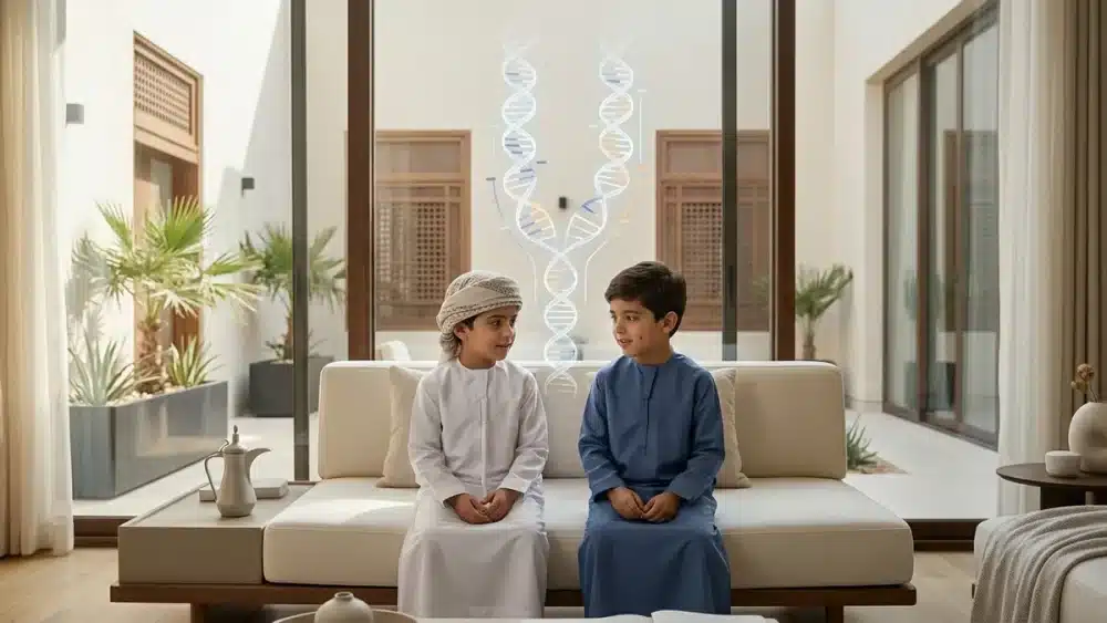 Twin children illustrating DNA testing to determine whether twins are identical or fraternal
