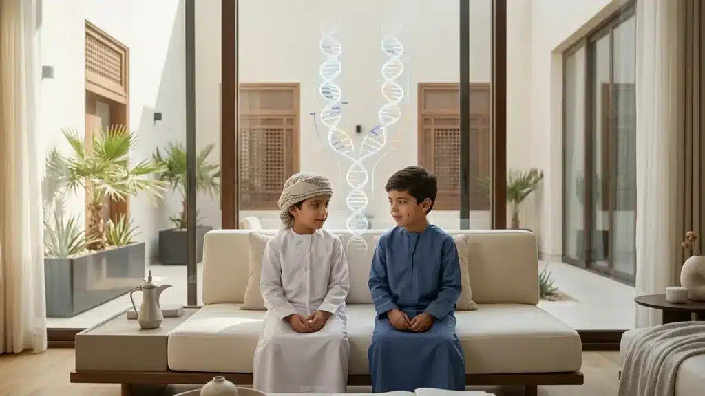Twin children illustrating DNA testing to determine whether twins are identical or fraternal